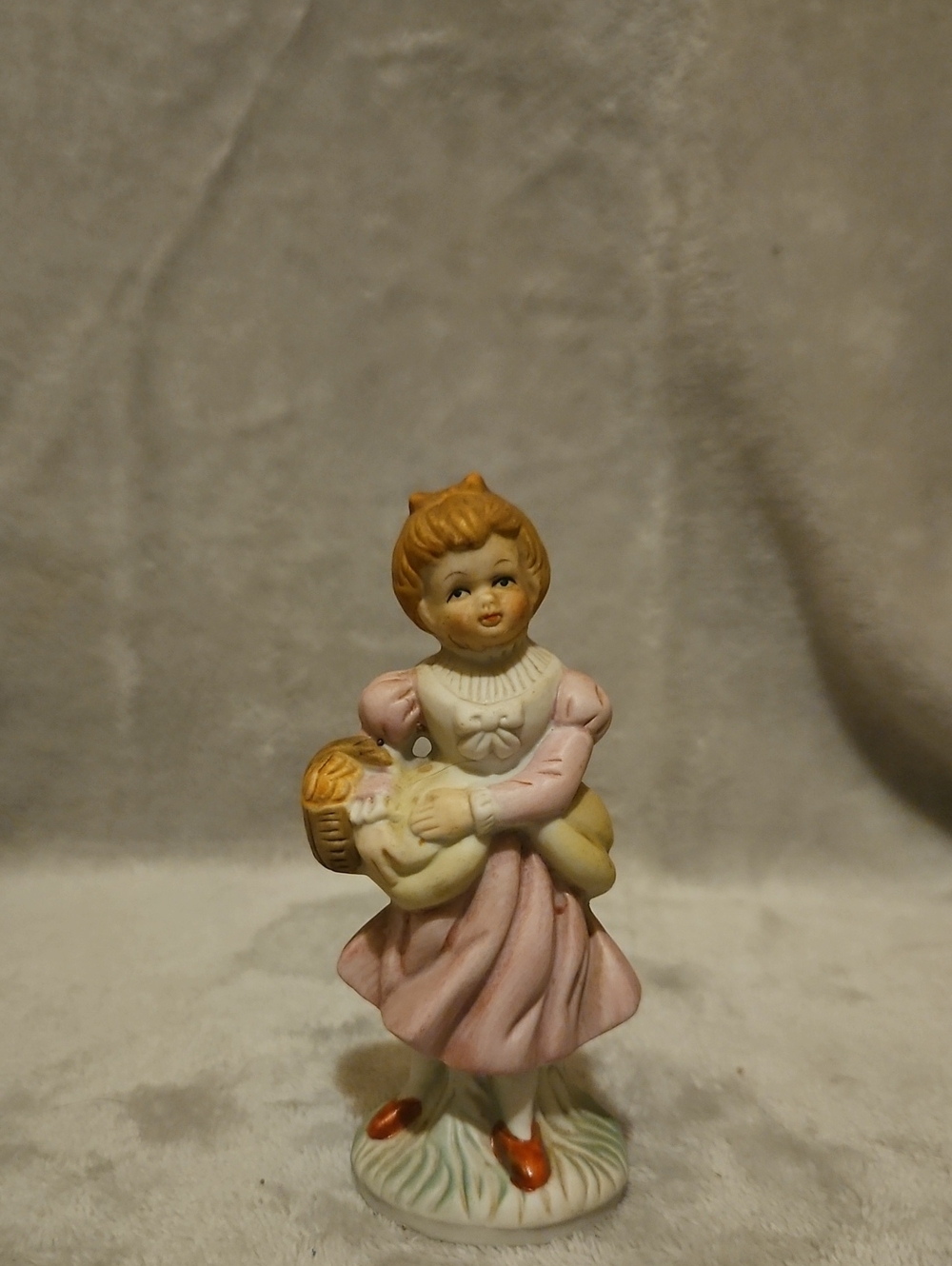 Homco Pink and Cream Porcelain Girl Figurine